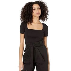 Vince Women's Short Sleeve Square Neck Double Line Tee